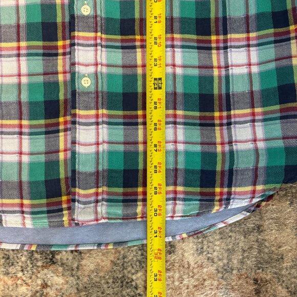 Ralph Lauren Polo Men's L/S Green Plaid Chambray-Lined Button-Down Shirt XL Logo - Picture 12 of 12